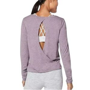 LULULEMON Wild Twist Long Sleeve Open Back Tee Size 6 / 8 Heathered Purple